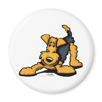 Airedale Terrier at Play Refrigerator Magnets