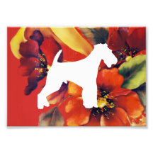 Airedale Terrier Autumn Floral Photo Print