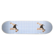Airedale Terrier Blue Gingham Skate Board