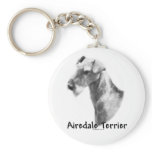 Airedale Terrier Charcoal Keychain