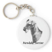 Airedale Terrier Charcoal Keychain