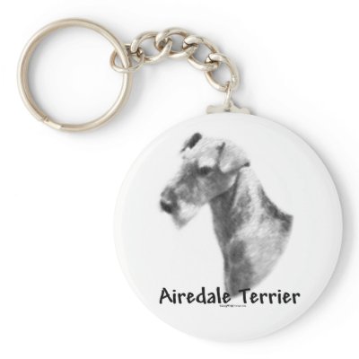 Airedale Terrier Charcoal Keychain by GreyWolfCreation