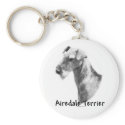 Airedale Terrier Charcoal Keychain