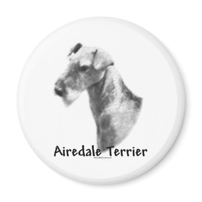Airedale Terrier Charcoal Magnet by GreyWolfCreation