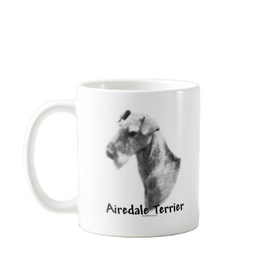 Airedale Terrier Charcoal Mug by GreyWolfCreation