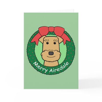 Airedale Terrier Christmas Cards by dogcartoons