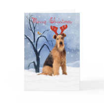 airedale terrier christmas card - airedale has rei