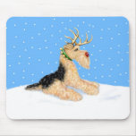 Airedale Terrier Christmas Dale Deer Mouse Mat
