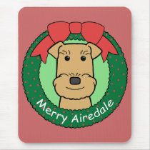 Airedale Terrier Christmas Mouse Pads