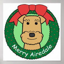 Airedale Terrier Christmas Print