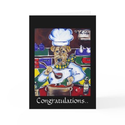 Airedale Terrier, Congratulations Card by Art_by_Joanne