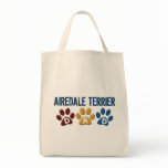 AIREDALE TERRIER DAD Paw Print bags