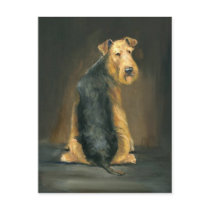 Airedale Terrier Dog Art Postcard