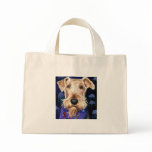 Airedale Terrier dog Ocean Sea Beach Seadale print Canvas Bags