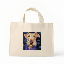 Airedale Terrier dog Ocean Sea Beach Seadale print Canvas Bags