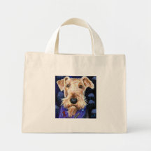 Airedale Terrier dog Ocean Sea Beach Seadale print Canvas Bags