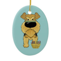 Airedale Terrier - Easter Bone Hunt, Anyone? Christmas Tree Ornament
