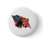 Airedale Terrier Flag Pin