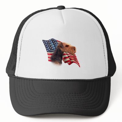 Airedale Terrier Flag Hats by GreyWolfCreation