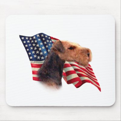 Airedale Terrier Flag Mouse Mats by GreyWolfCreation