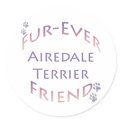 Airedale Terrier Furever Stickers by GreyWolfCreation