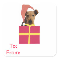 Airedale Terrier Gift Tags To and From Sticker
