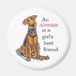Airedale Terrier Girls Best Friend Fridge Magnet