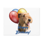 Airedale Terrier Happy Birthday Balloon Postcard