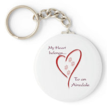 Airedale Terrier Heart Belongs Key Chain