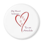 Airedale Terrier Heart Belongs Refrigerator Magnet