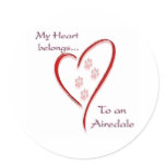 Airedale Terrier Heart Belongs Stickers