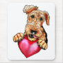 Airedale Terrier Holds My Heart no text Mousepads