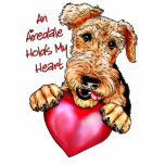 Airedale Terrier Holds My Heart t-shirts