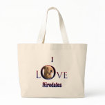 Airedale Terrier I Love Canvas Bag