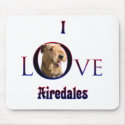 Airedale Terrier I Love mousepads