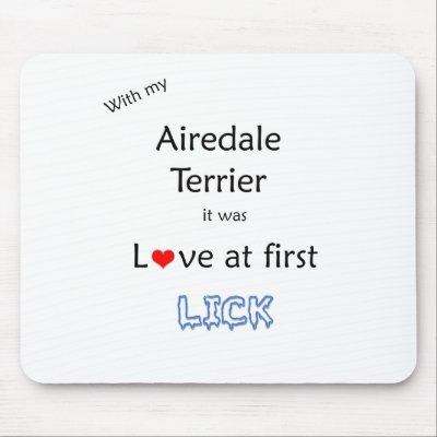 Airedale Terrier Lick Design Mouse Pads by GreyWolfCreation