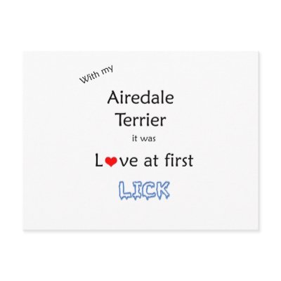 Airedale Terrier Lick Design Postcard by GreyWolfCreation