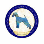 Airedale Terrier Medallion Jewelry Pin Photo Cutout