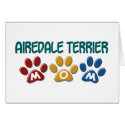 AIREDALE TERRIER MOM Paw Print cards