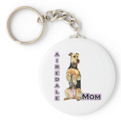 Airedale Terrier Mum 4  - Keychain by GreyWolfCreation