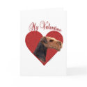 Airedale Terrier My Valentine cards