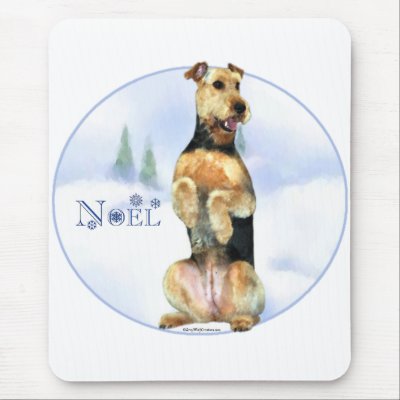 Airedale Terrier Noel Mousepad by GreyWolfCreation