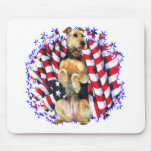 Airedale Terrier Patriot Mouse Mats