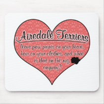 Airedale Terrier Paw Prints Dog Humour Mouse Mat