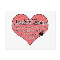 Airedale Terrier Paw Prints Dog Humour Postcards