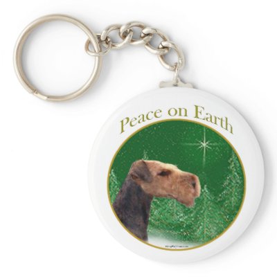 Airedale Terrier Peace Keychain by GreyWolfCreation