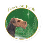 Airedale Terrier Peace Round Sticker