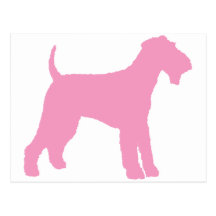 Airedale Terrier (pink) Post Card