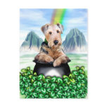 Airedale Terrier Pot of Gold Postcard