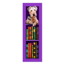 Airedale Terrier Purple Bookmark Business Card Template